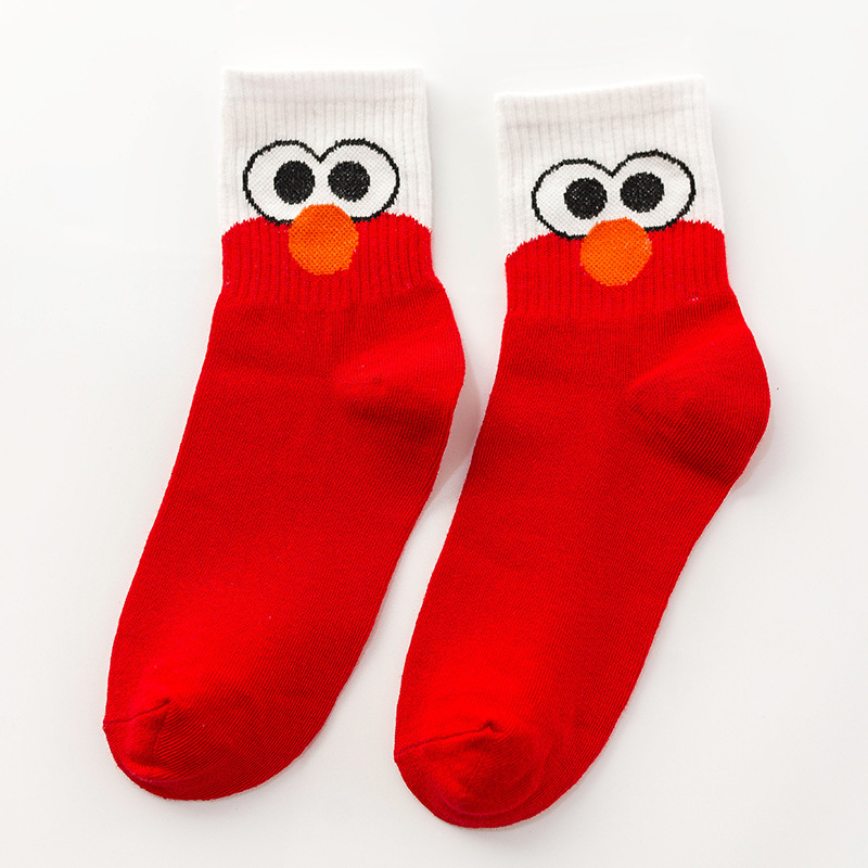 Tide Cotton Socks In Tube Socks Cute Cartoon Animal With Big Eyes Female Net Red Tide Socks Ins